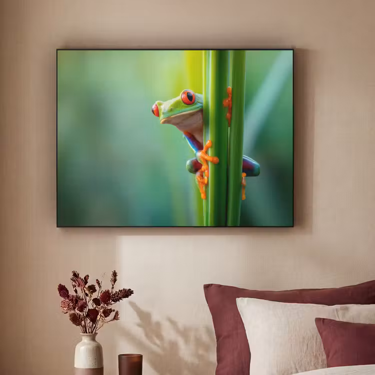Art Frame - Groene kikker - Nieuwsgierig - Gras — 2