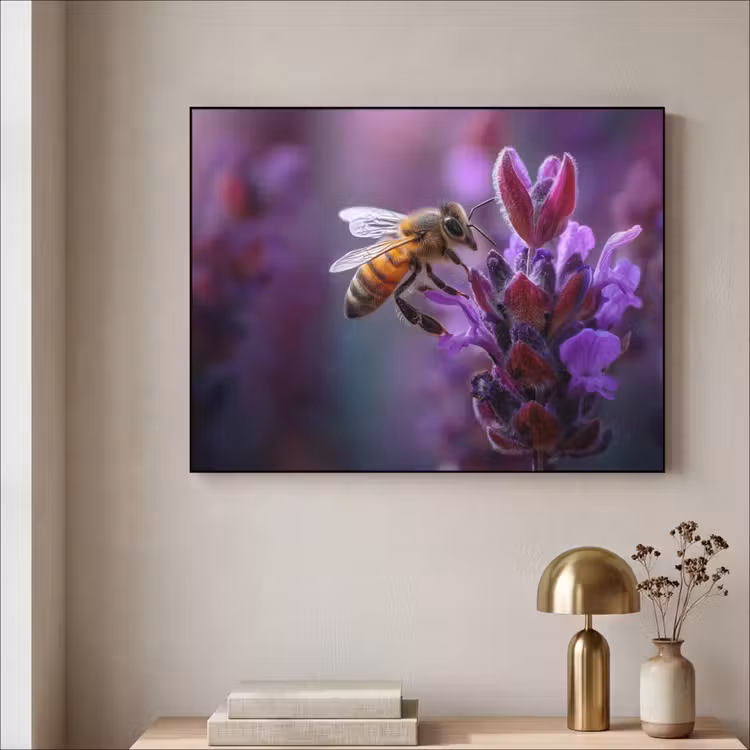 Art Frame - Honingbij - Paarse bloemen - Details — 3