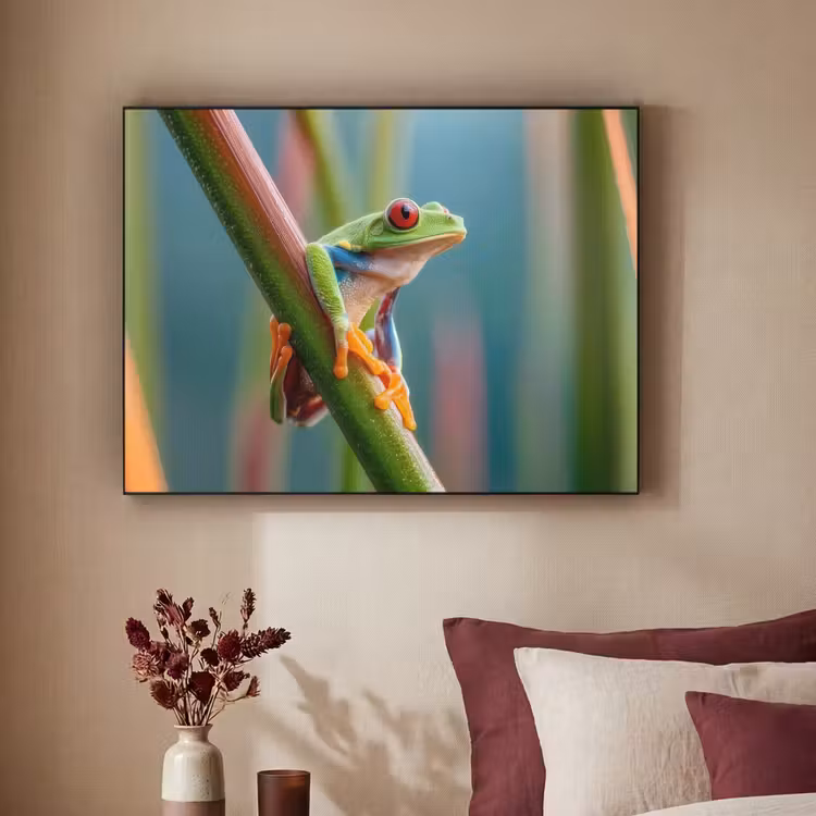 Art Frame - Kleurrijke kikker - Groene stengel - Alert — 2