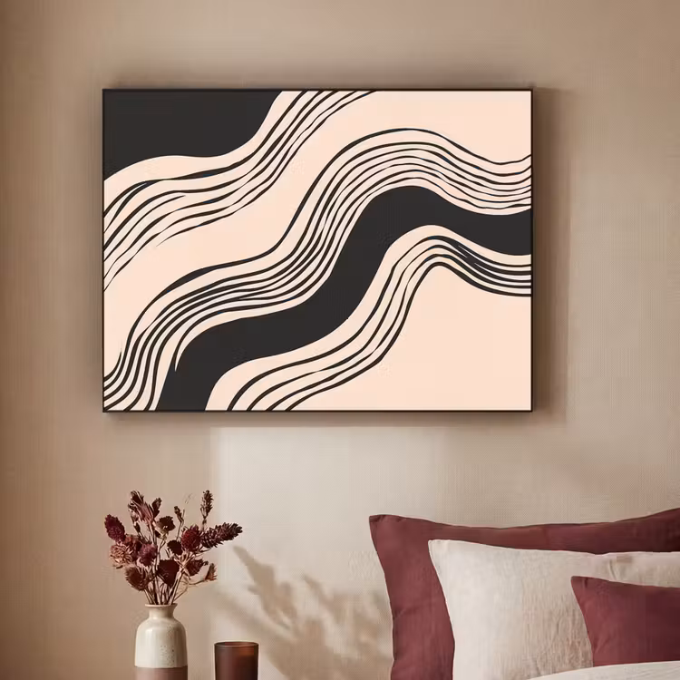 Art Frame - Golven - Zwart - Zandkleur — 2