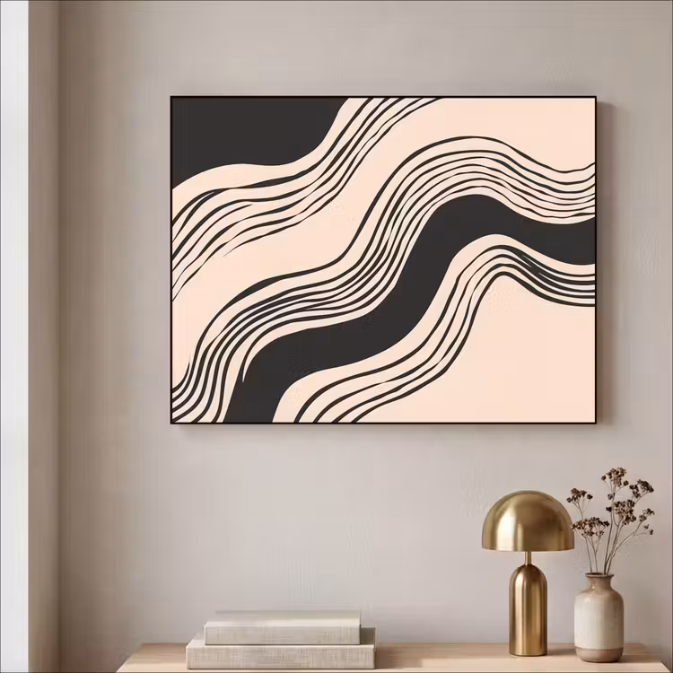 Art Frame - Golven - Zwart - Zandkleur — 3