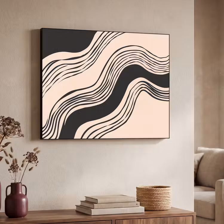 Art Frame - Golven - Zwart - Zandkleur — 4