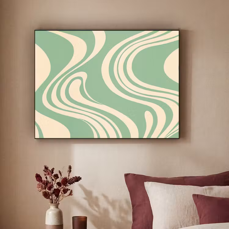Art Frame - Golvende lijnen - Mintgroen - Dansende vormen — 2
