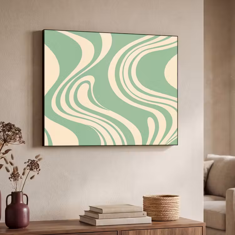 Art Frame - Golvende lijnen - Mintgroen - Dansende vormen — 4