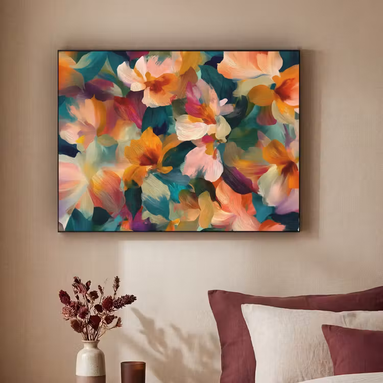 Art Frame - Harmonieus - Abstracte bloemen - Warme tinten — 2