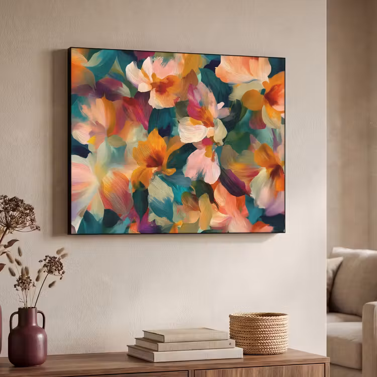 Art Frame - Harmonieus - Abstracte bloemen - Warme tinten — 4
