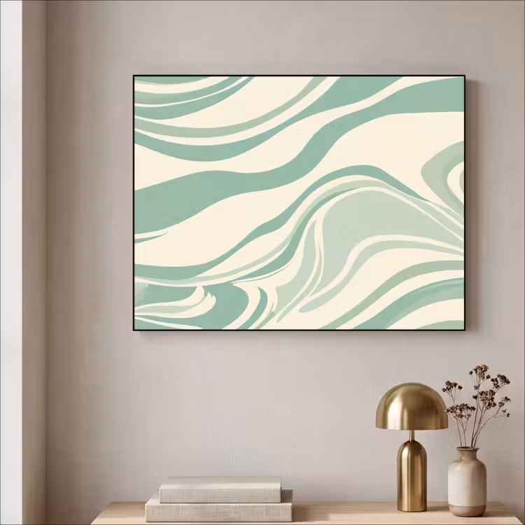 Art Frame - Organische lijnen - Mintgroen - Marmer — 3