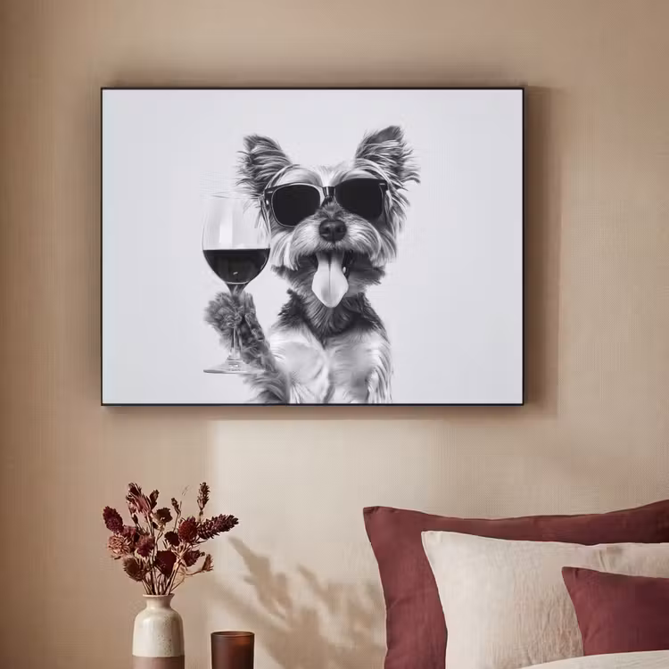 Art Frame - Hondje - Wijnglas - Zonnebril - Enthousiast — 2