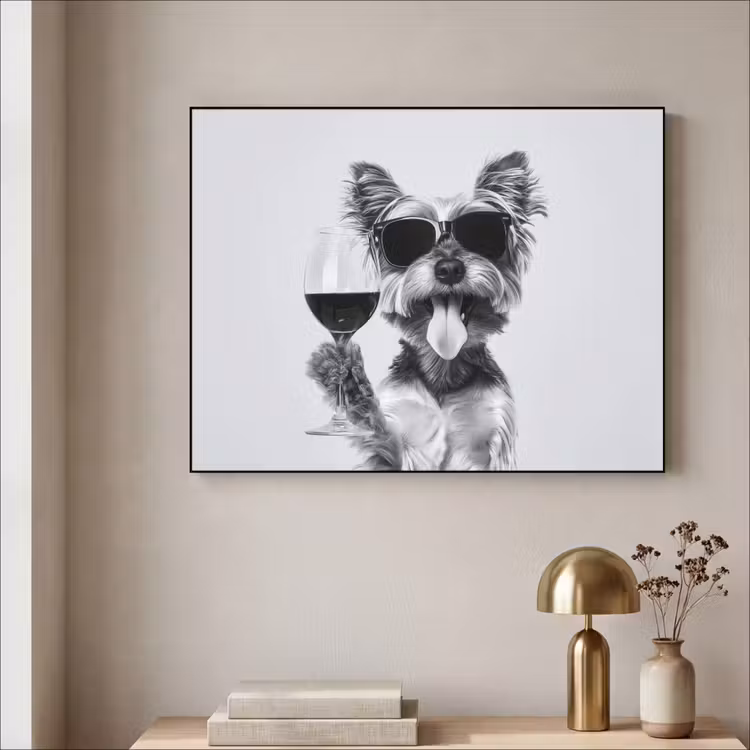 Art Frame - Hondje - Wijnglas - Zonnebril - Enthousiast — 3