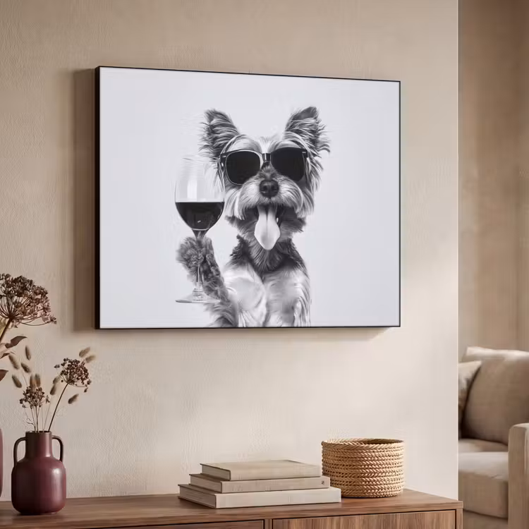 Art Frame - Hondje - Wijnglas - Zonnebril - Enthousiast — 4