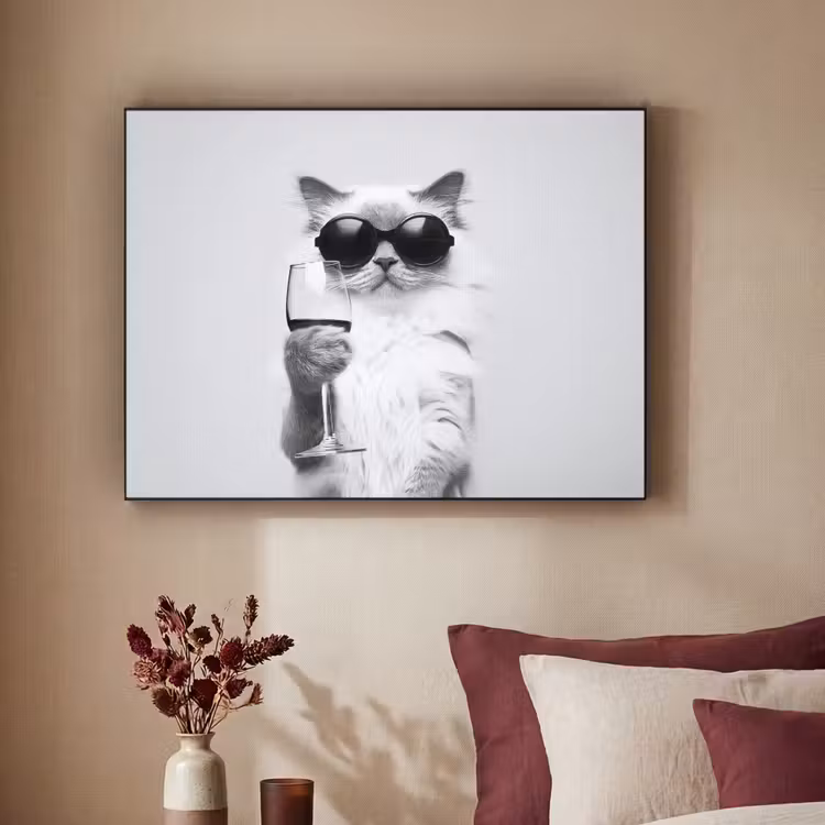 Art Frame - Kat - Zonnebril - Wijnglas - Langharig — 2