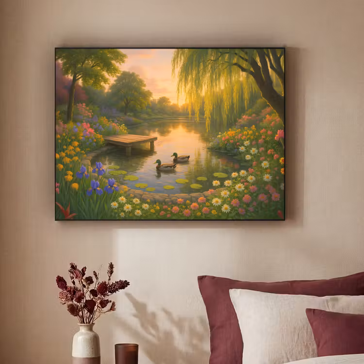 Art Frame - Eenden - Vijver - Bloemen — 2