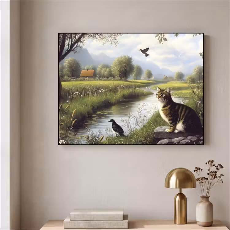 Art Frame - Kat - Beekje - Weide — 3