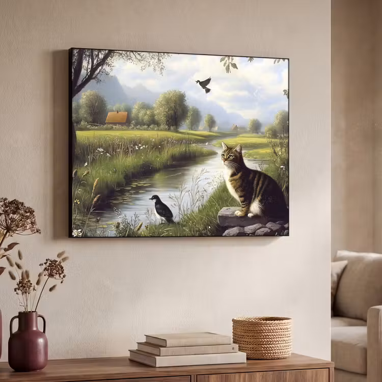 Art Frame - Kat - Beekje - Weide — 4