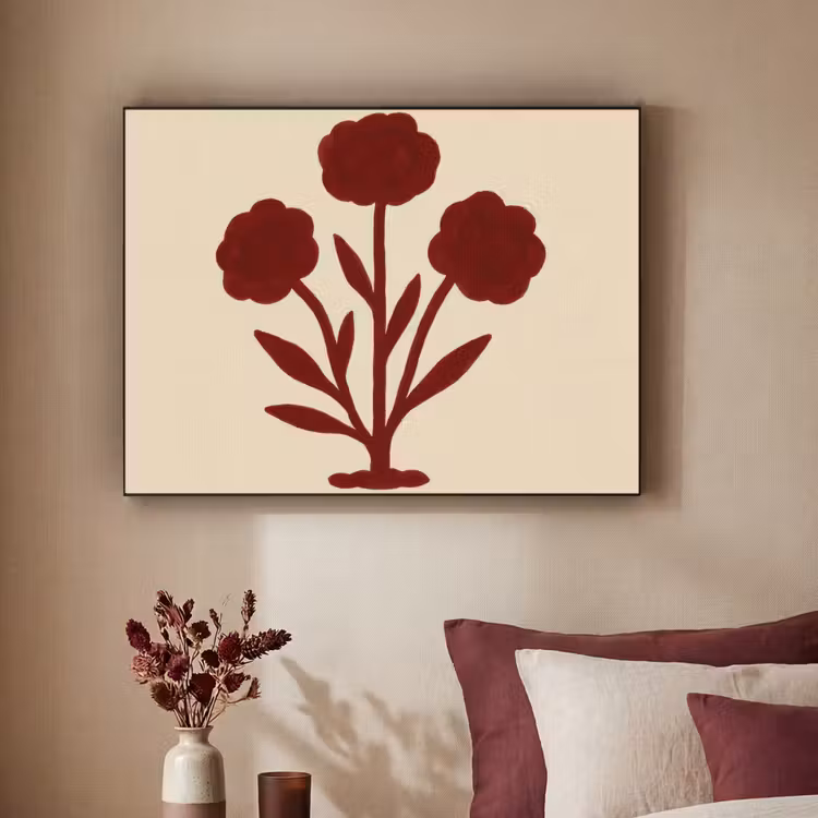 Art Frame - Bloemen - Bladeren - Rood - Minimalistisch — 2
