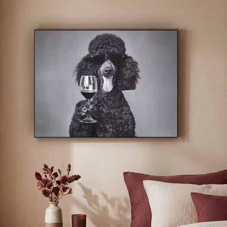 Art Frame - Hond - Krullen - Zonnebril - Wijn — 2
