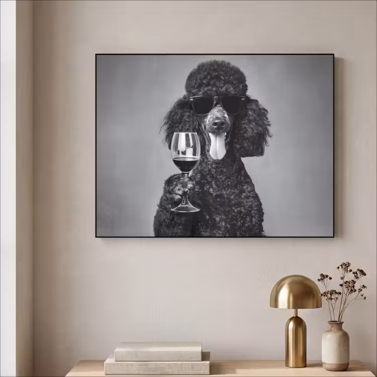 Art Frame - Hond - Krullen - Zonnebril - Wijn — 3