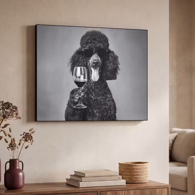 Art Frame - Hond - Krullen - Zonnebril - Wijn — 4