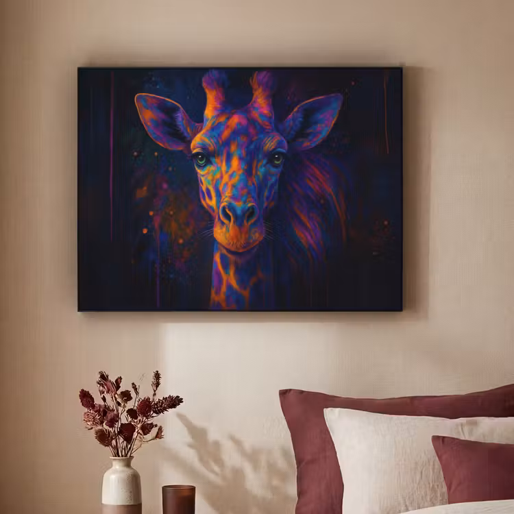 Art Frame - Giraffe - Gekleurd - Verfspatten — 2