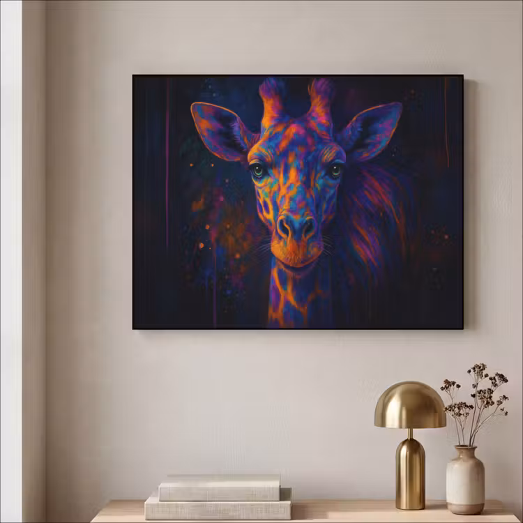 Art Frame - Giraffe - Gekleurd - Verfspatten — 3