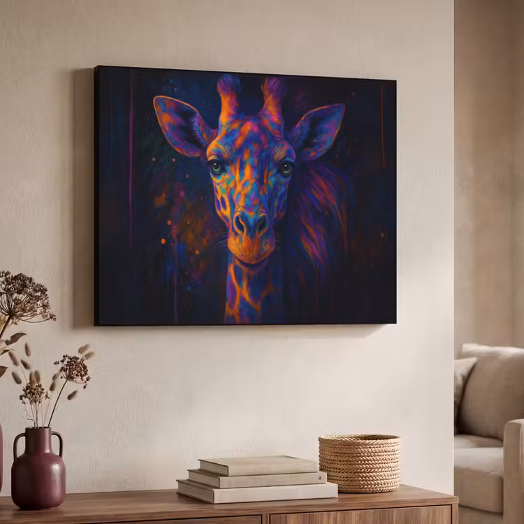 Art Frame - Giraffe - Gekleurd - Verfspatten — 4