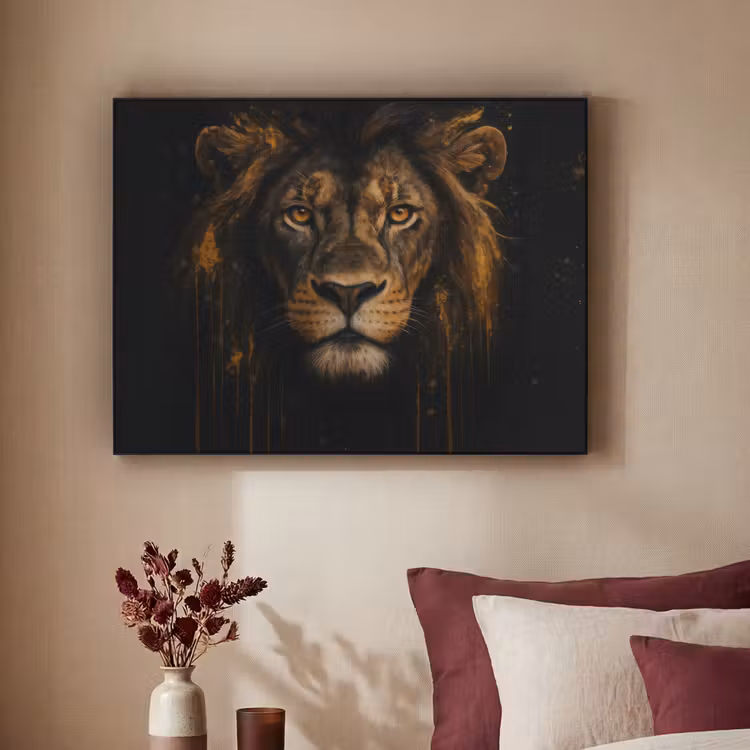 Art Frame - Leeuw - Goud - Druppels — 2