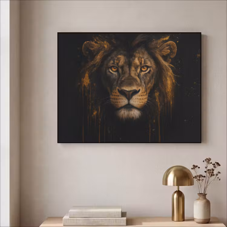 Art Frame - Leeuw - Goud - Druppels — 3