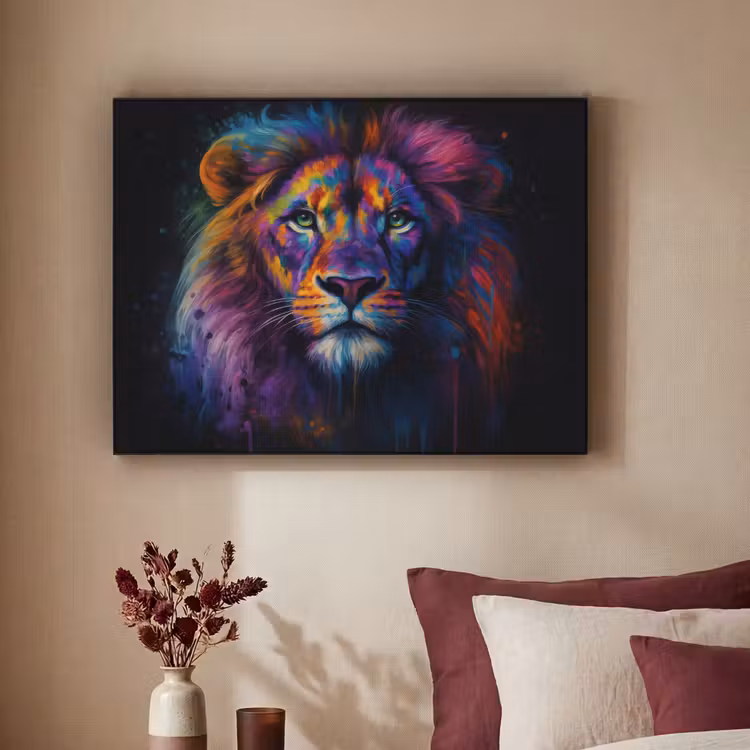 Art Frame - Leeuwenkop - Felgekleurd - Abstract — 2