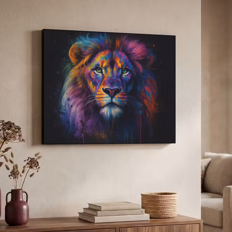 Art Frame - Leeuwenkop - Felgekleurd - Abstract — 4