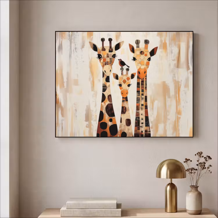 Art Frame - Giraffen - Cartoon - Crème — 3