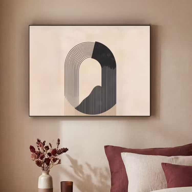 Art Frame - Grafisch gebogen motief - Beige — 2