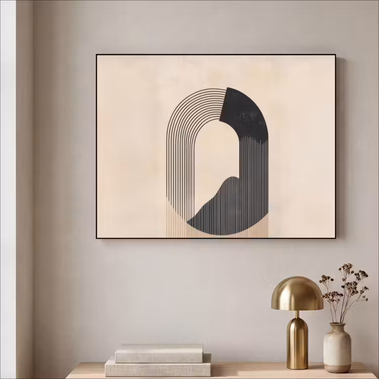 Art Frame - Grafisch gebogen motief - Beige — 3