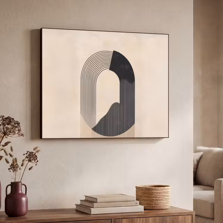 Art Frame - Grafisch gebogen motief - Beige — 4
