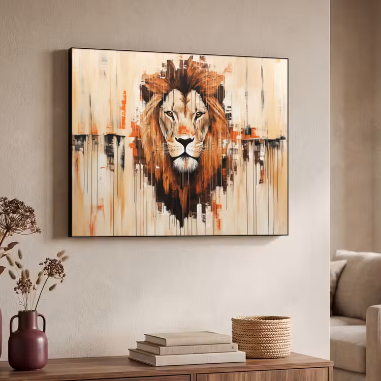 Art Frame - Leeuwenkop - Lijnen - Crème — 4