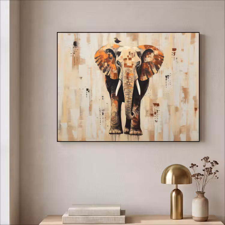 Art Frame - Olifant - Slurf - Mozaïek - Abstract — 3
