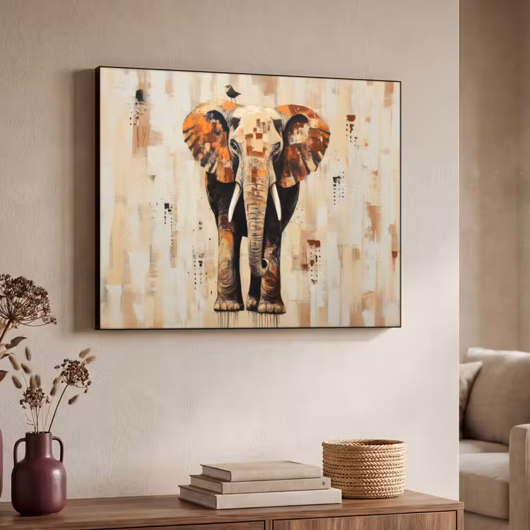 Art Frame - Olifant - Slurf - Mozaïek - Abstract — 4