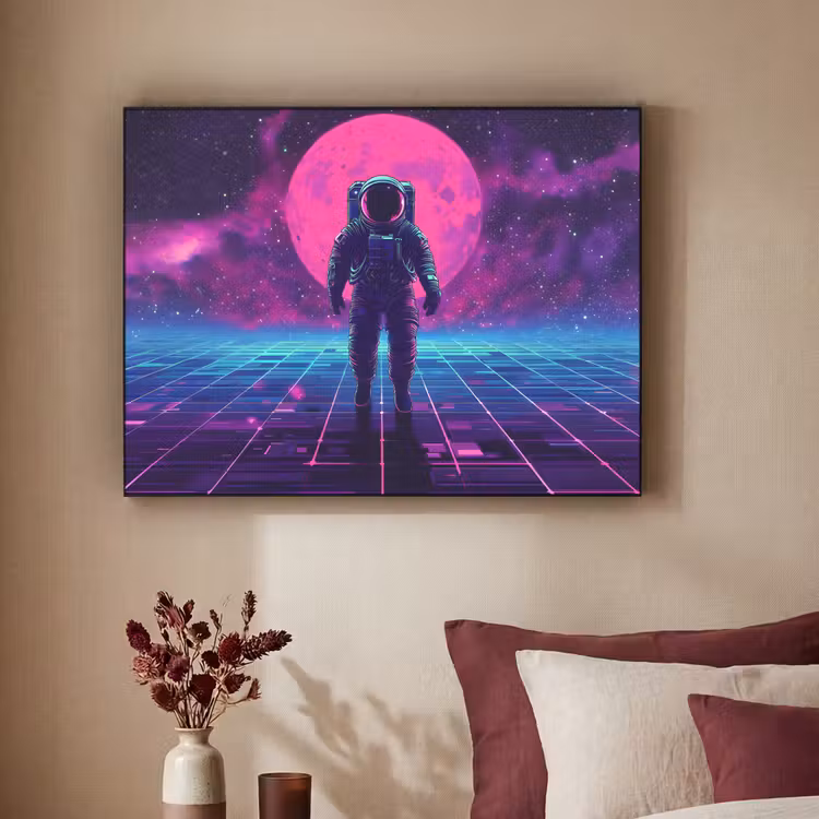 Art Frame - Astronaut - Maan - Roze - Sterrennevels — 2