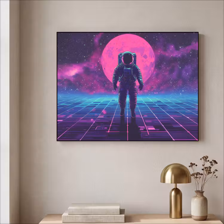 Art Frame - Astronaut - Maan - Roze - Sterrennevels — 3