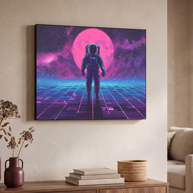 Art Frame - Astronaut - Maan - Roze - Sterrennevels — 4
