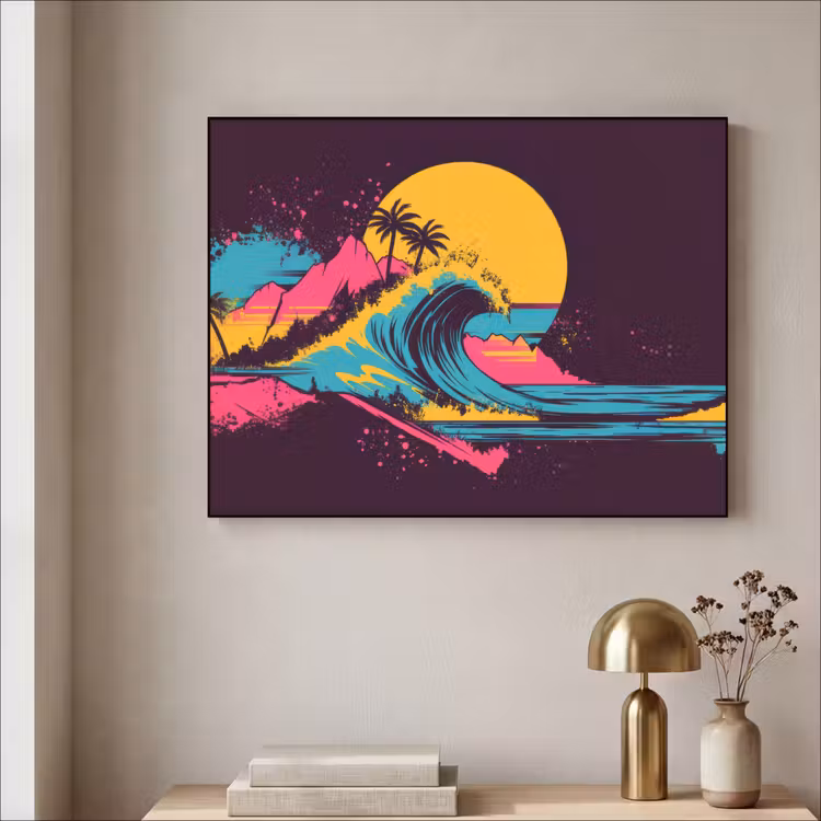 Art Frame - Golf - Kleurrijk - Zon - Palmbomen — 3