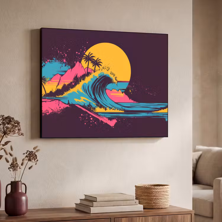Art Frame - Golf - Kleurrijk - Zon - Palmbomen — 4