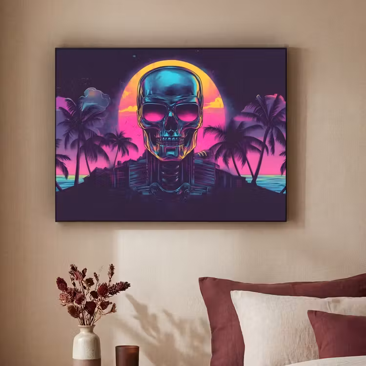 Art Frame - Palmbomen - Hoofd - Metallic - Zonsondergang — 2
