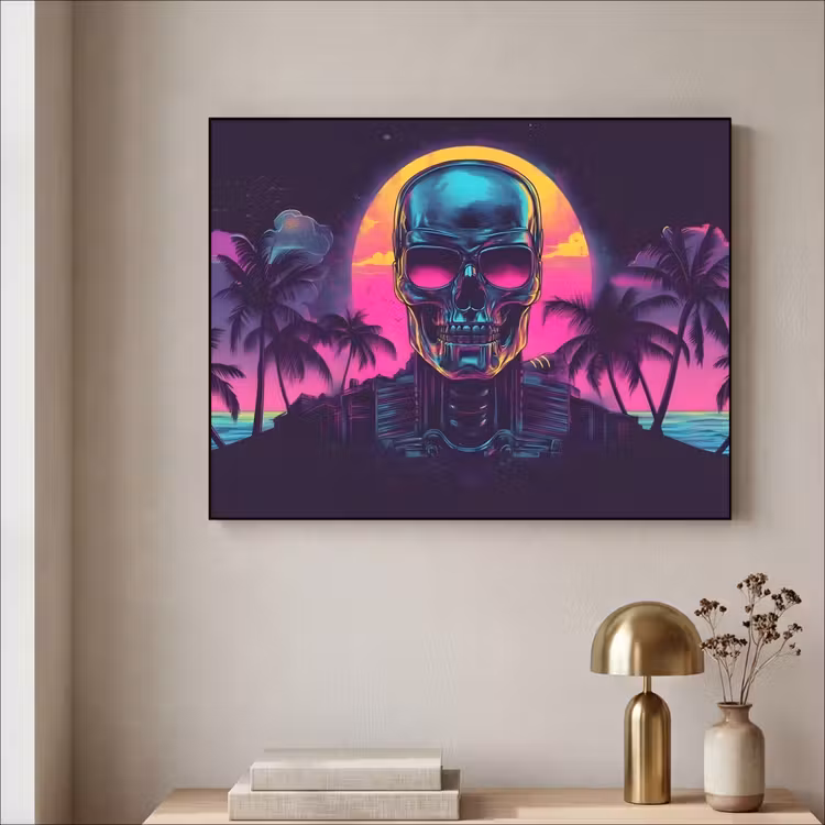 Art Frame - Palmbomen - Hoofd - Metallic - Zonsondergang — 3