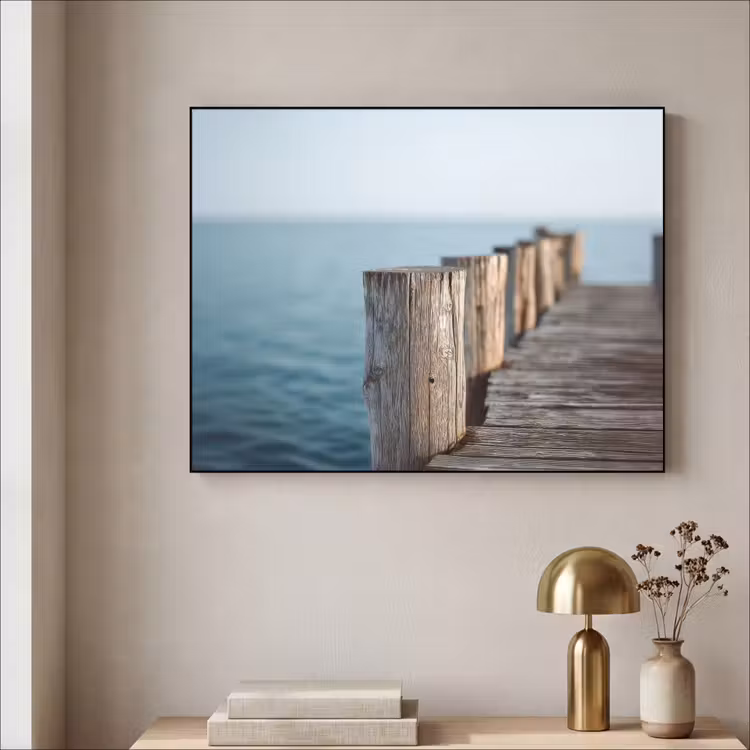 Art Frame - Houten steiger - Helderblauwe lucht — 3