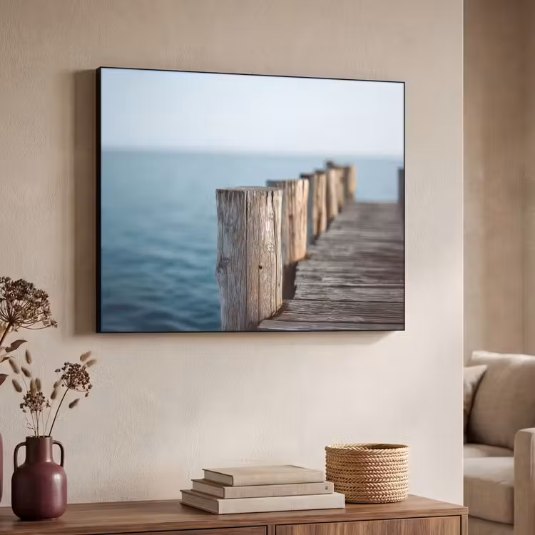 Art Frame - Houten steiger - Helderblauwe lucht — 4
