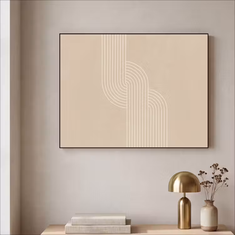 Art Frame - Parallelle lijnen - Lichte textuur - Beige — 3