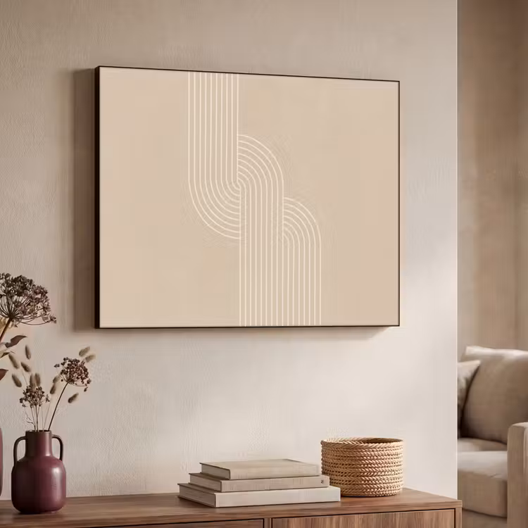Art Frame - Parallelle lijnen - Lichte textuur - Beige — 4