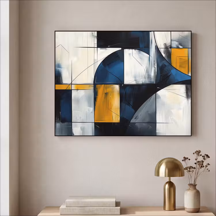Art Frame - Abstract - Vormen - Goud - Blauw - Geometrisch — 3