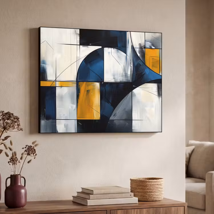 Art Frame - Abstract - Vormen - Goud - Blauw - Geometrisch — 4
