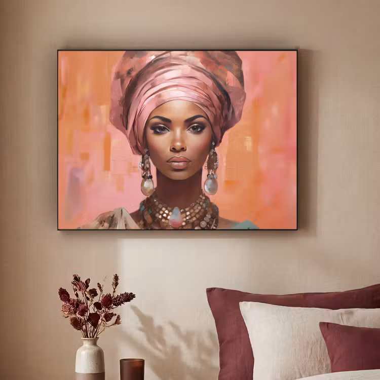 Art Frame - Kunst - Vrouw - Roze - Sieraden - Portret — 2
